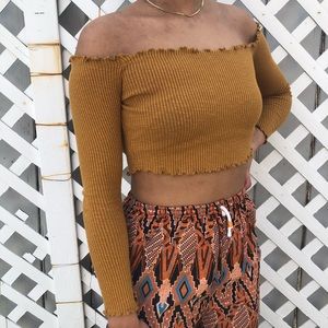 off the shoulder crop top
